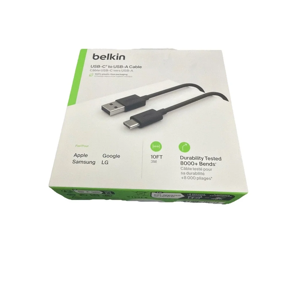Belkin USB-C to USB-A White Cable (3M /10ft) for Apple/Samsung/Google/LG .‎